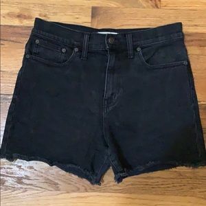 Madewell Black Denim High Rise Shorts